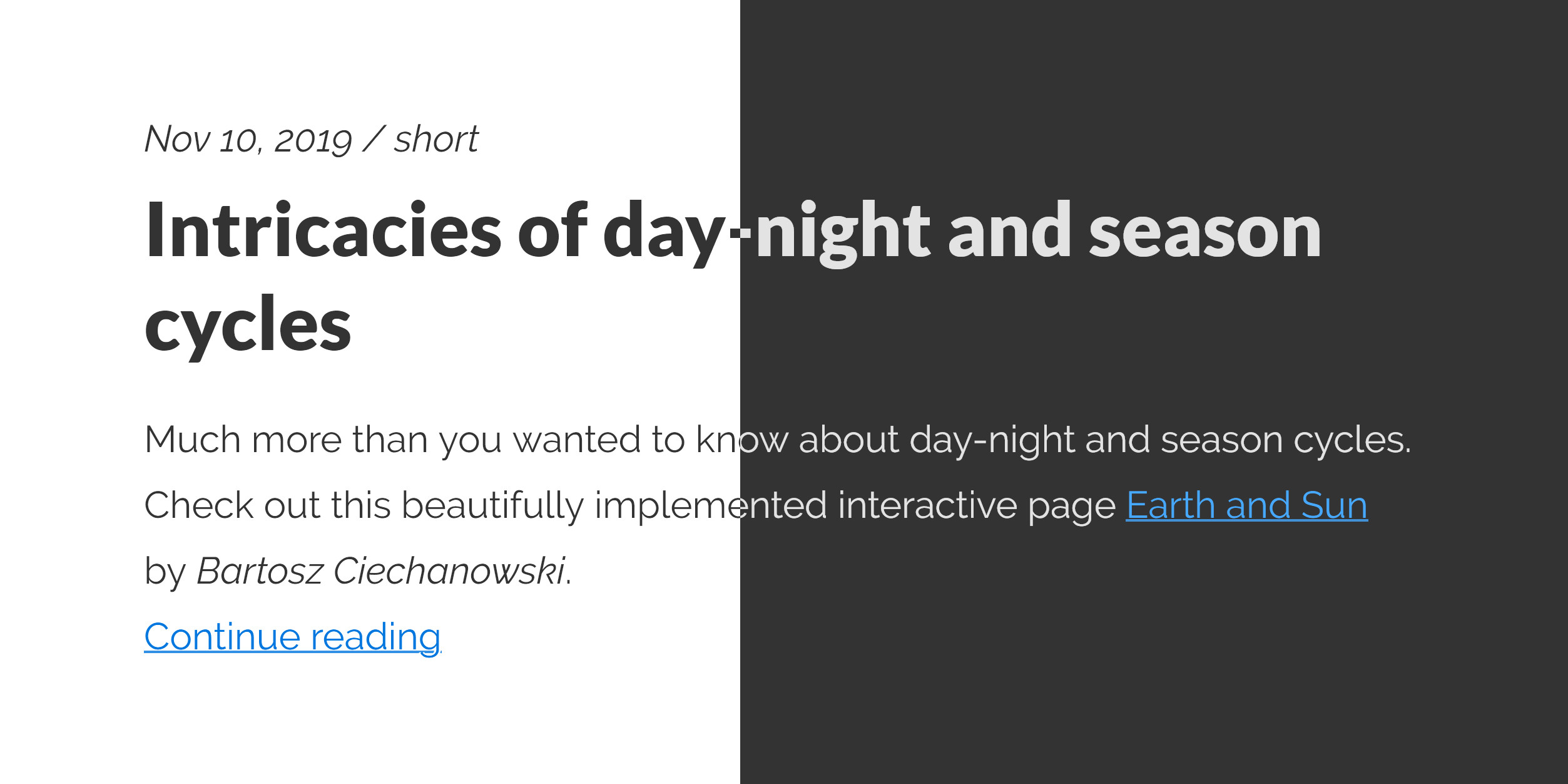 An article screenshot, one half of which is in light mode and the other half is in dark mode
