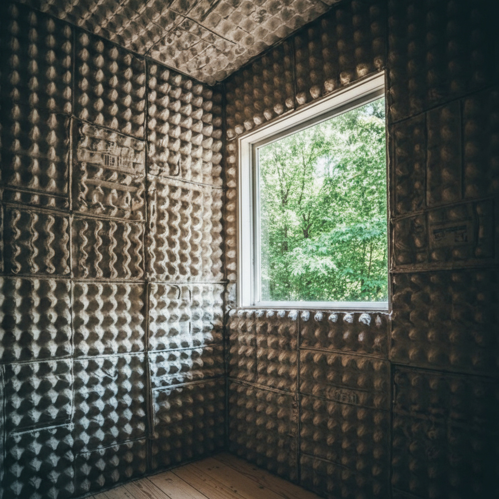 Egg carton-lined walls